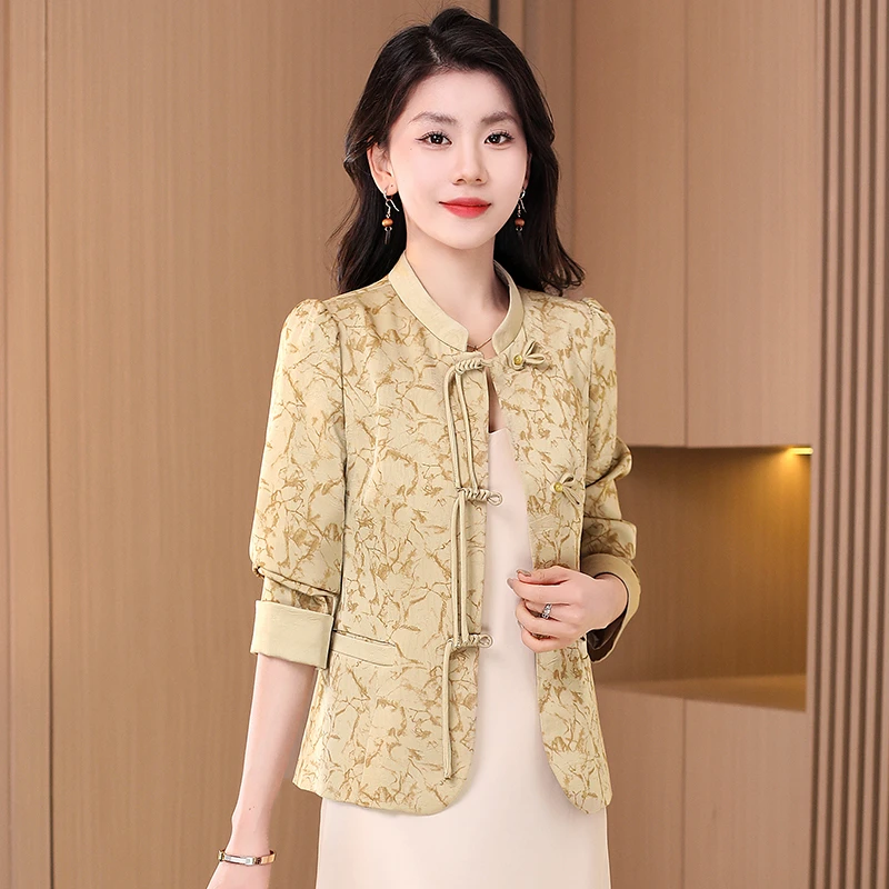新中式中国风小香风外套女春秋2025新款时尚贵夫人品牌盘扣上衣