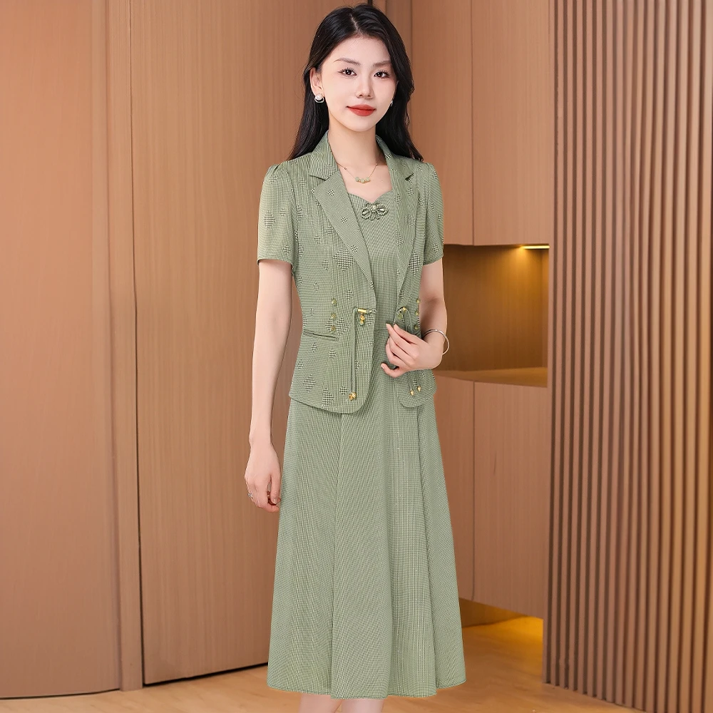 连衣裙女装夏季2025新款广州十三行气质名媛高端奢华品牌两件套裙