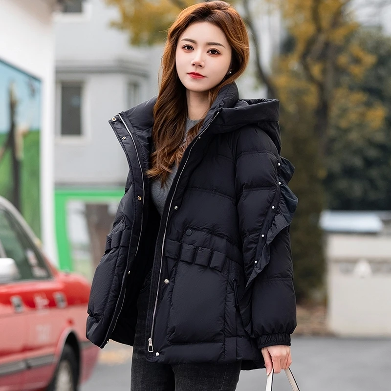 九江高端羽绒服女2025新款时尚洋气百搭白鸭绒小个子杭州外套冬季