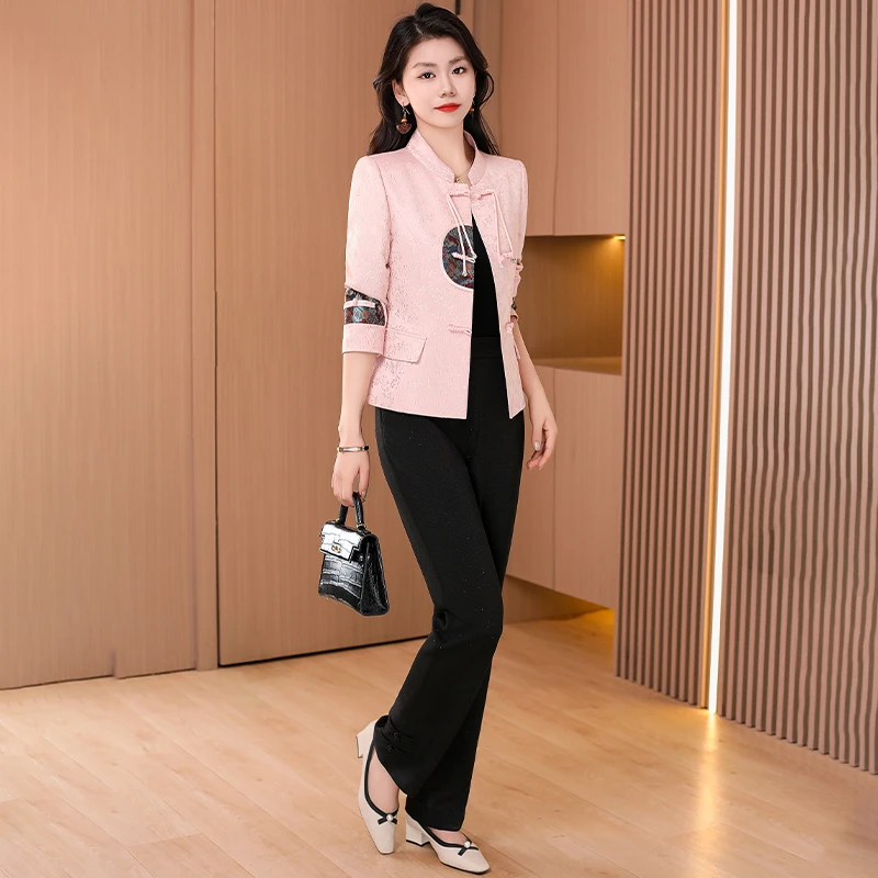 新中式国风盘扣长袖女上衣2025新款爆款小香风春秋高级感衣服外套