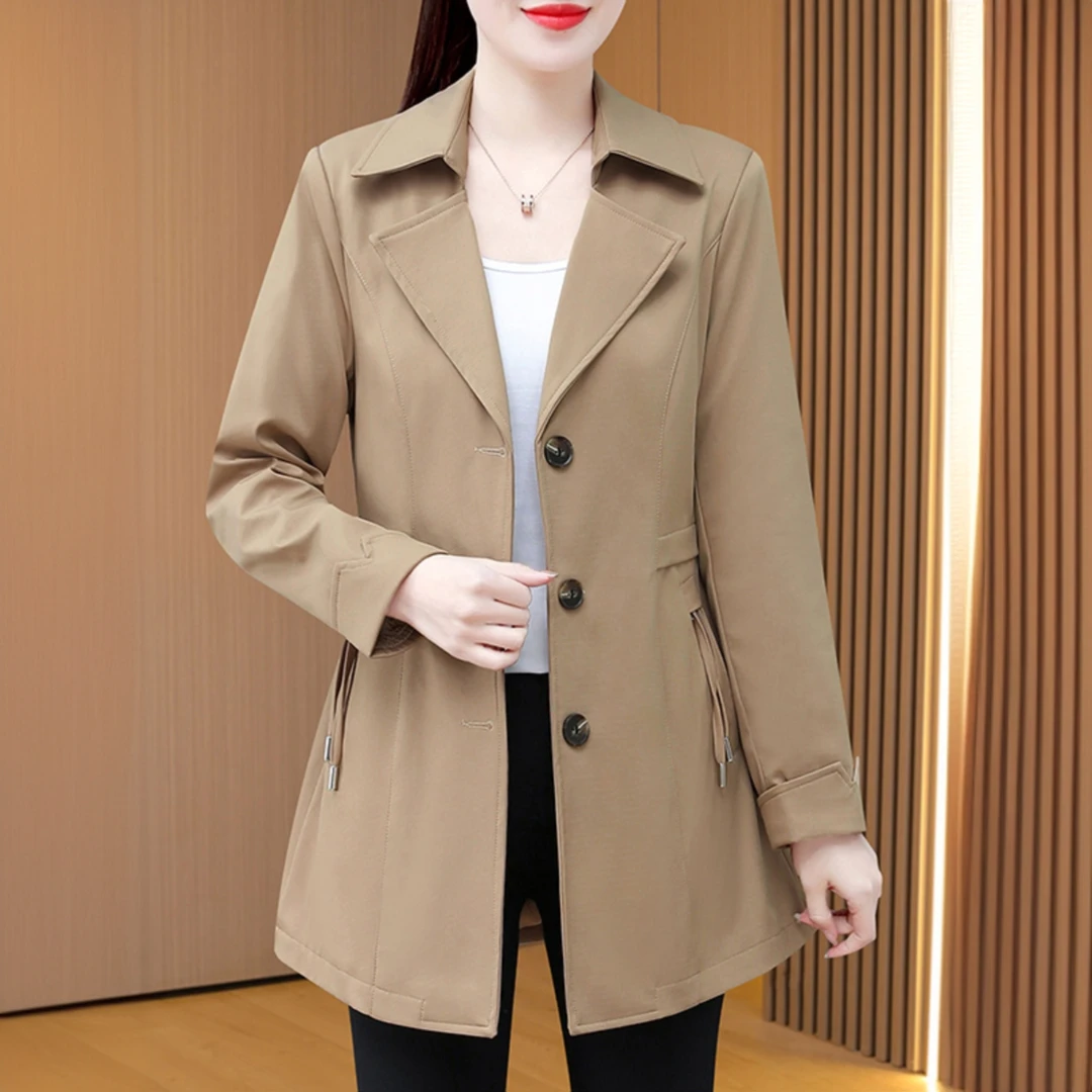 杭州意法短款风衣外套女款2025新款春秋中长款贵夫人轻奢妈妈品牌