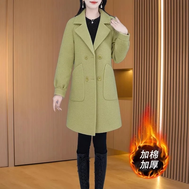 气质小香风毛呢外套女2025新款秋冬高级感妈妈时尚洋气中长款大衣