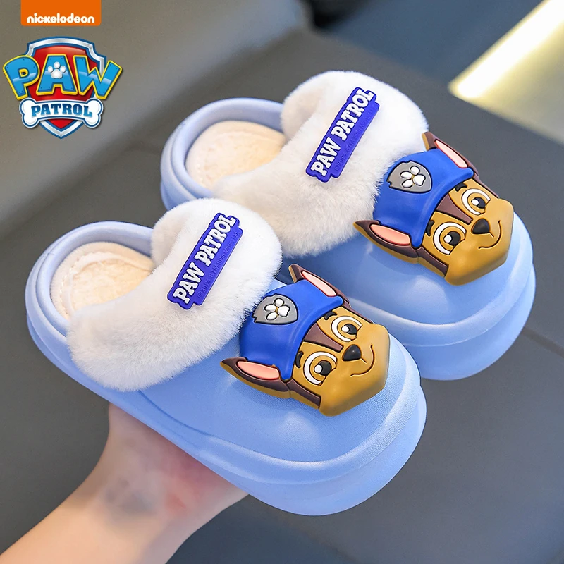 汪汪队冬季儿童棉拖鞋男女童保暖加绒防水可拆卸棉套宝宝包跟棉鞋