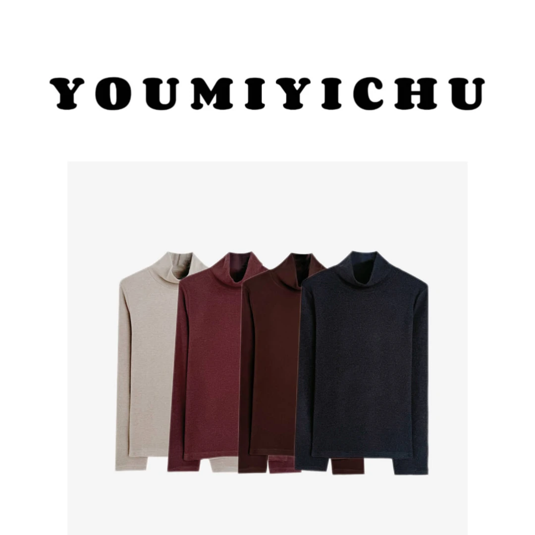 Y.M |  软糯陷阱 啤酒领 双面澳绒休闲百搭款长袖高领打底1265