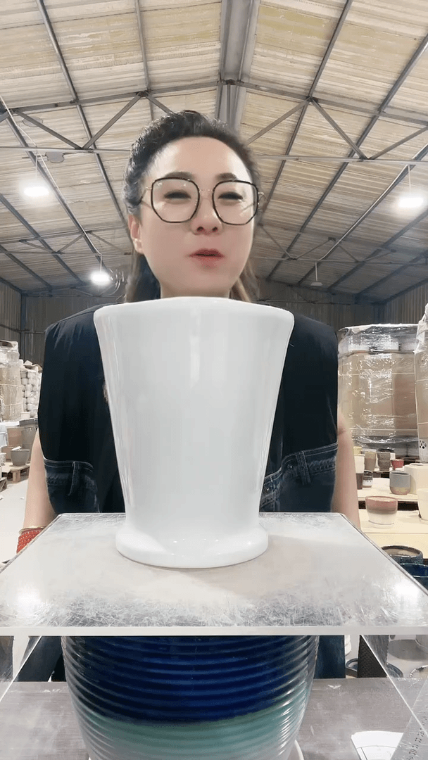 【闪购商品】陶瓷20CM（含）-50CM（不含）陶瓷花盆默认打孔16-18