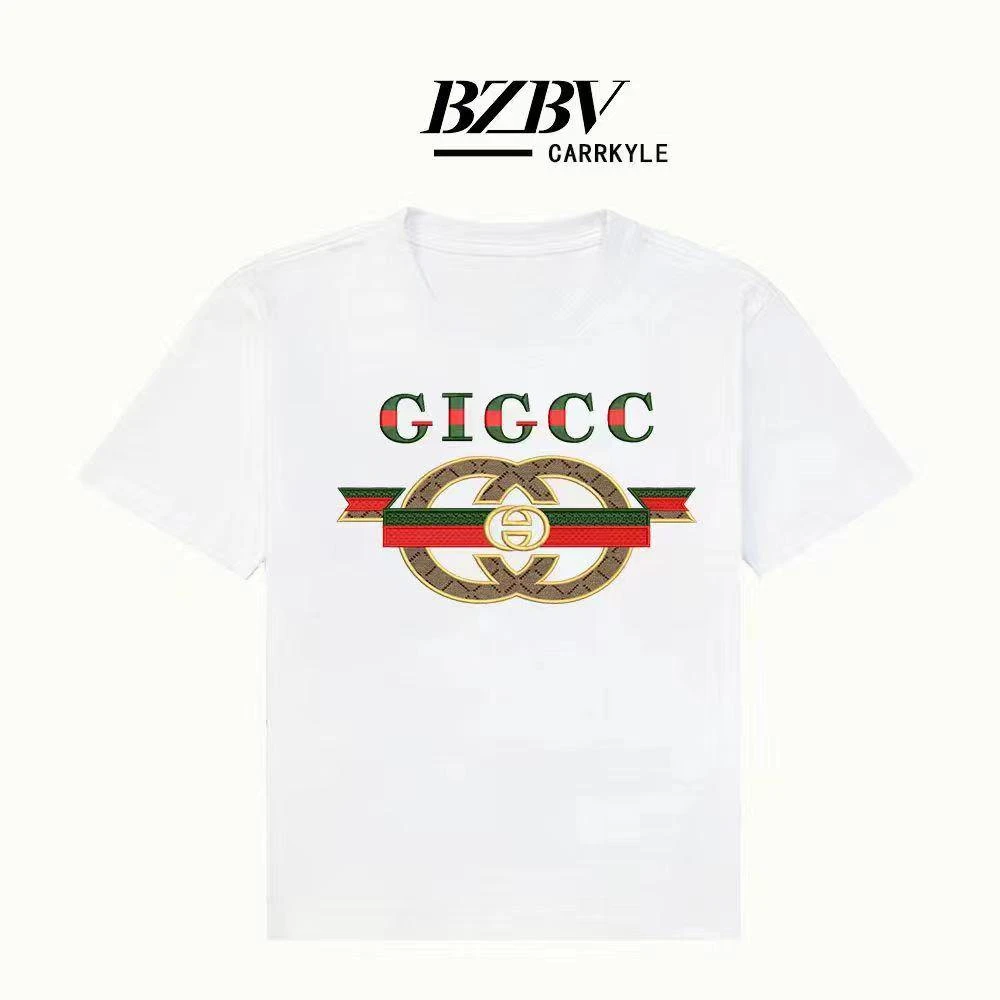 [9936]  2024夏季设计师款百搭刺绣休闲高奢圆领宽松男士T恤