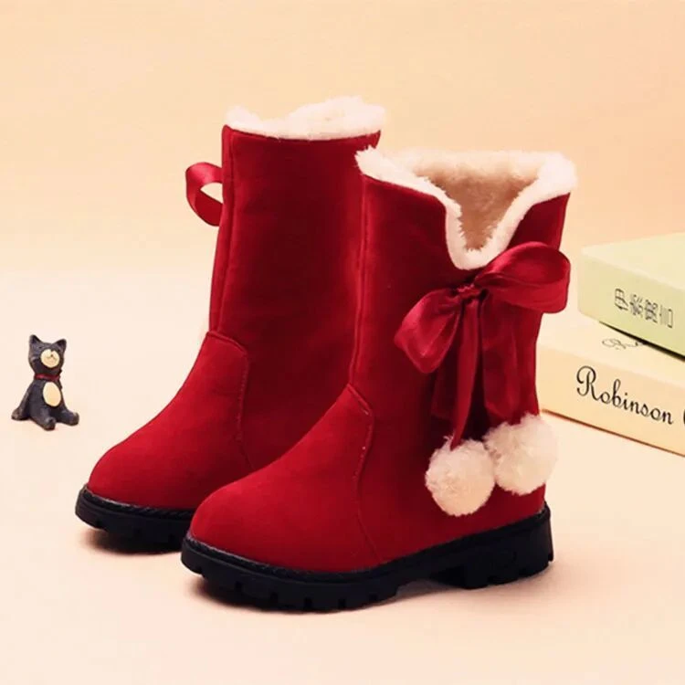 女童靴子冬2025新款儿童宝宝雪地靴中大童加绒加厚保暖小女孩长靴