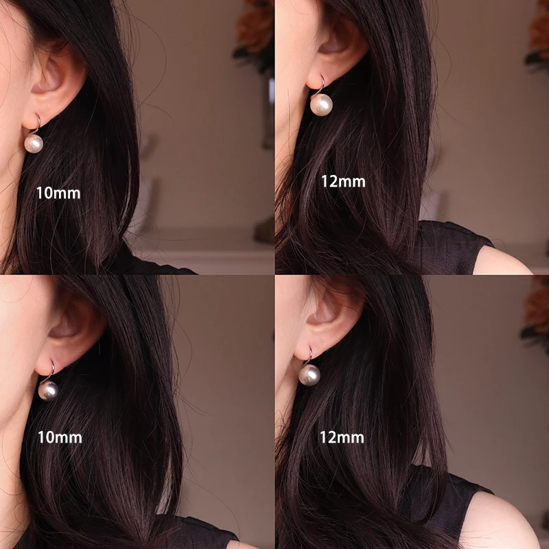 铜合金仿珍珠耳饰 经典真多麻灰白正圆高跟鞋耳环轻奢高级感耳钩