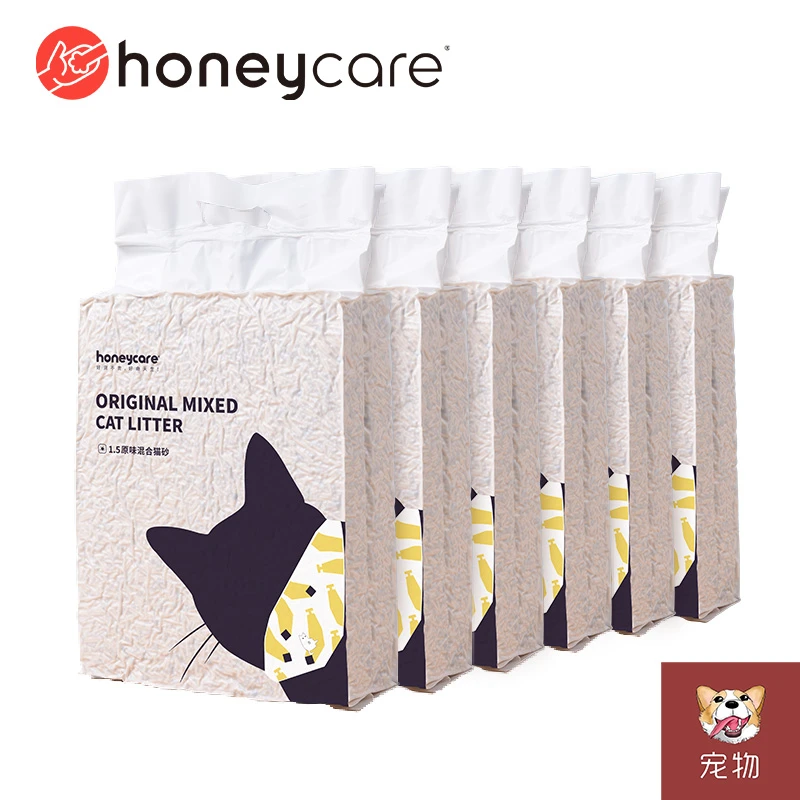 【达人专享】Honeycare原味混合猫砂强吸附低尘可瞬吸结团套装