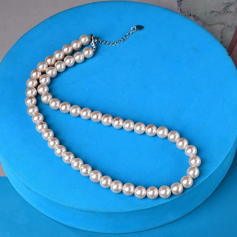 项链  粉色贝珠8mm项链ZZ款时尚全珠链