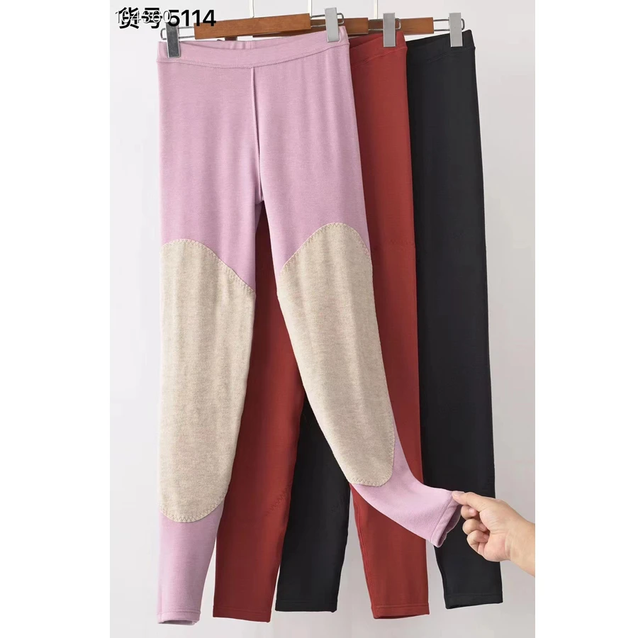 森鹅竹倍暖蚕丝特护膝保暖裤女士弹力亲肤中厚打底裤加厚秋裤5114