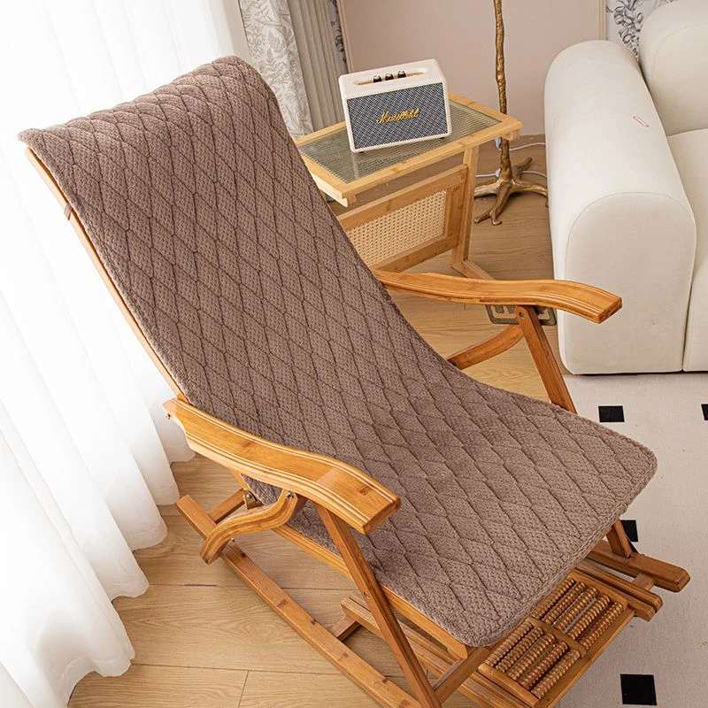 秋冬季毛绒躺椅垫子超厚冬天办公室午睡坐垫靠背一体折叠摇椅垫子