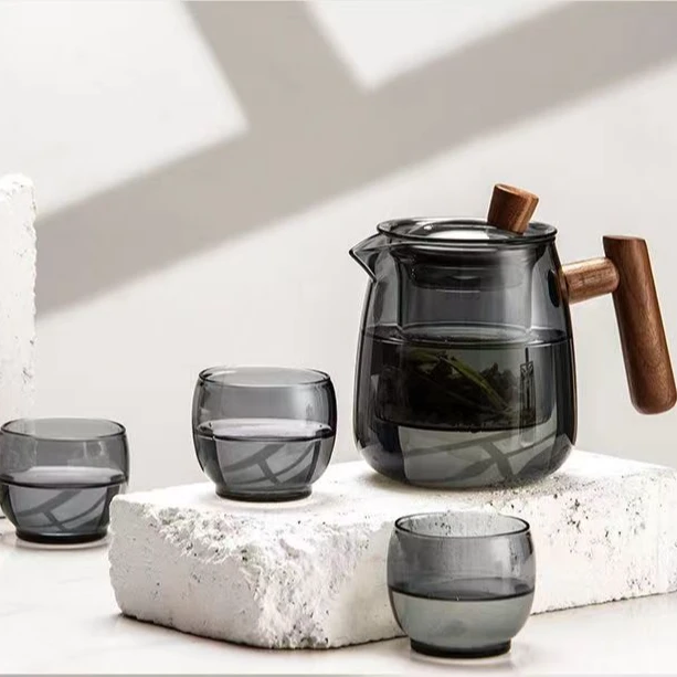 高硼硅玻璃茶具耐高温家用过滤烟榭壶泡茶杯茶水分离泡茶壶日式