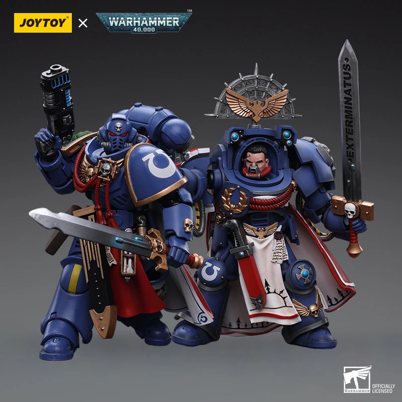 JOYTOY/暗源战锤40K 极限战士原铸连长与终结者连长1：18可动模玩