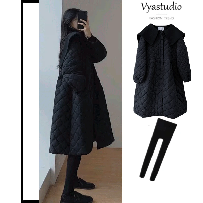 孕妇冬装棉袄外套2024年新款秋冬季上衣中长款两件套宽松棉衣棉服