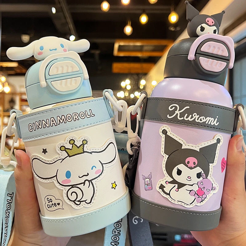 库洛米三丽鸥儿童保温杯双饮316便携专用可爱水杯吸管学生水壶