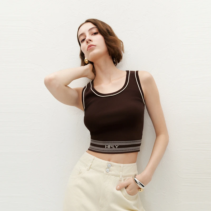 【商场同款】HPLY荷比俪24夏新女字母运动风吊带背心HYE22600035