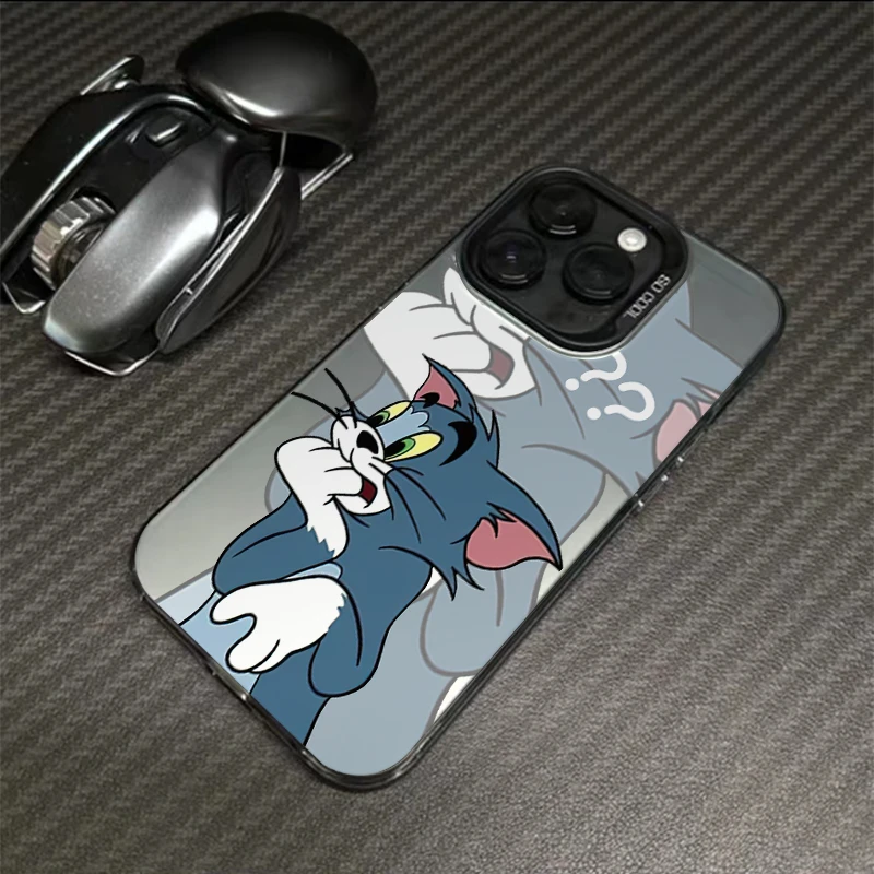 问号汤姆金属按键苹果15手机壳iPhone14promax/13/12软壳防摔动漫