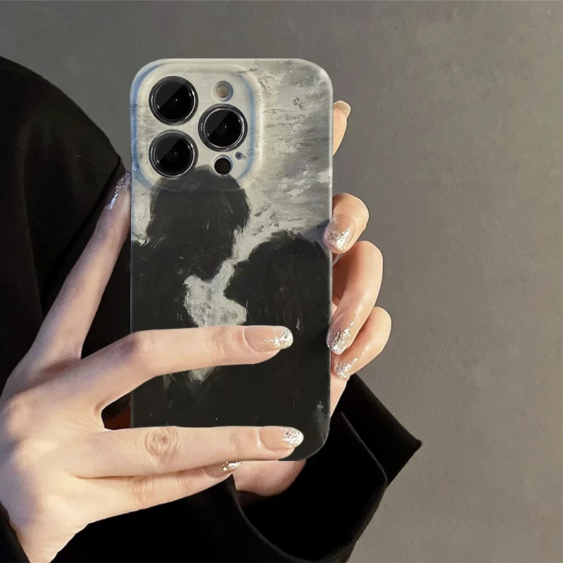 深情女孩苹果15手机壳iphone14promax亮面硬壳11/12菲林13pro复古