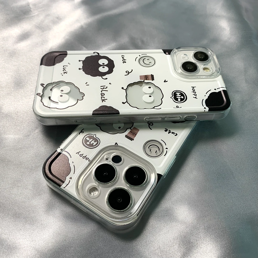 咖啡小煤球太空壳15promax苹果13/12/11全包防摔7P透明XS高级感14