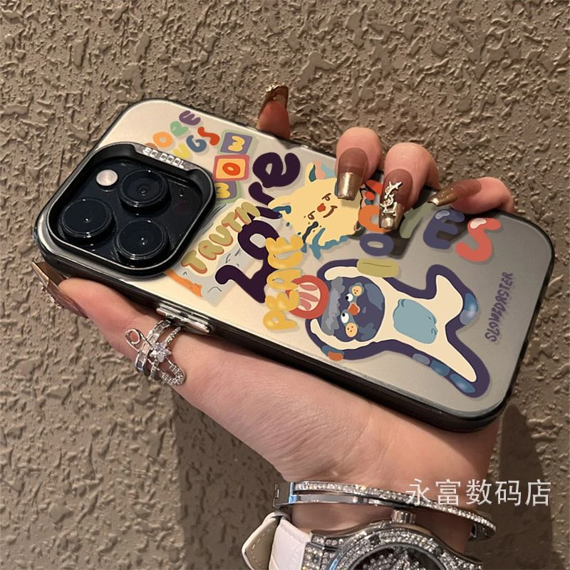 涂鸦猫咪苹果14promax手机壳iphone13pro网红12高级电镀11P防摔XS