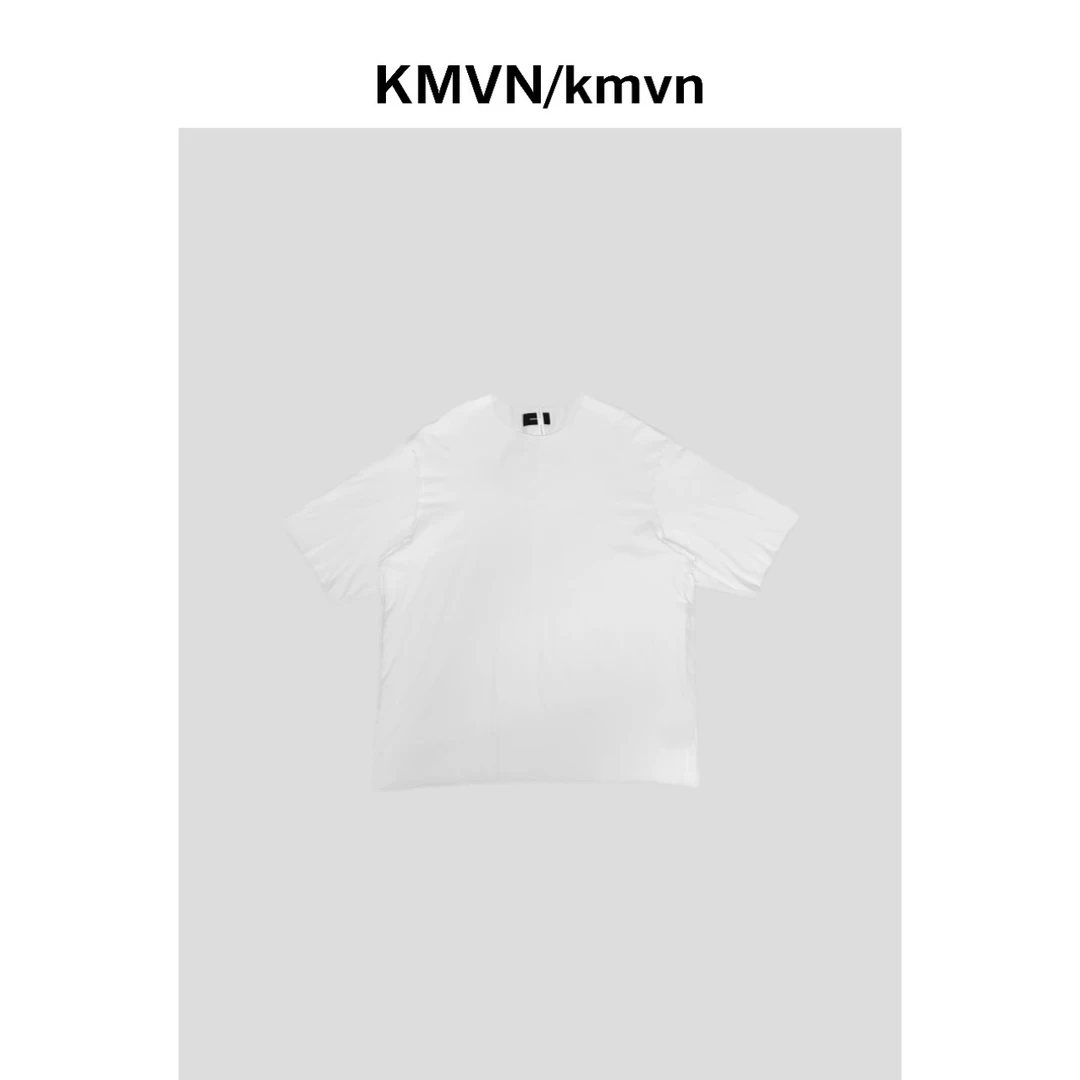 kmvn/kmvn【极简】2025夏季新款潮流舒适原创设计双层小领口短袖T恤