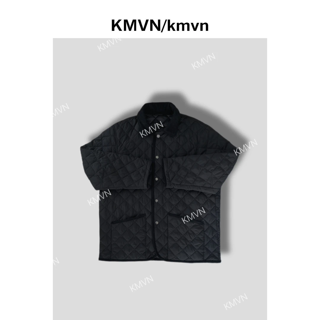 kmvn/kmvn【景林】秋季新款保暖简约风菱形格设计师款棉衣外套