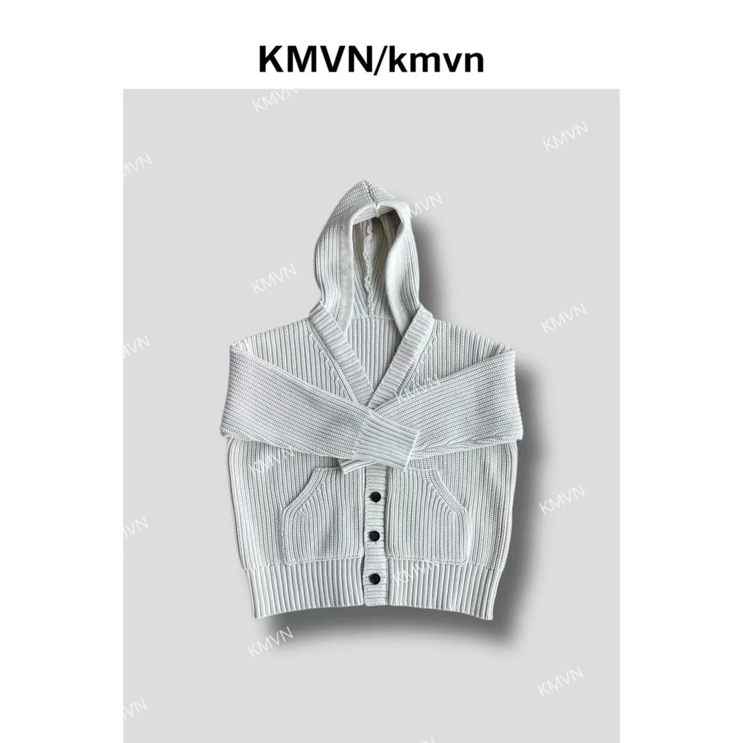 kmvn/kmvn【黑旅】2024秋季新款男女同款休闲设计师黑长袖带帽毛衣