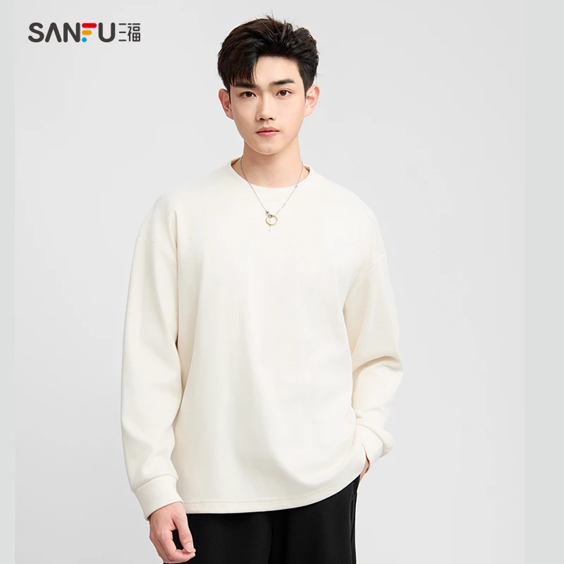 SANFU/三福新年新衣新款德绒打底衫净版简约风舒适百搭长袖497085