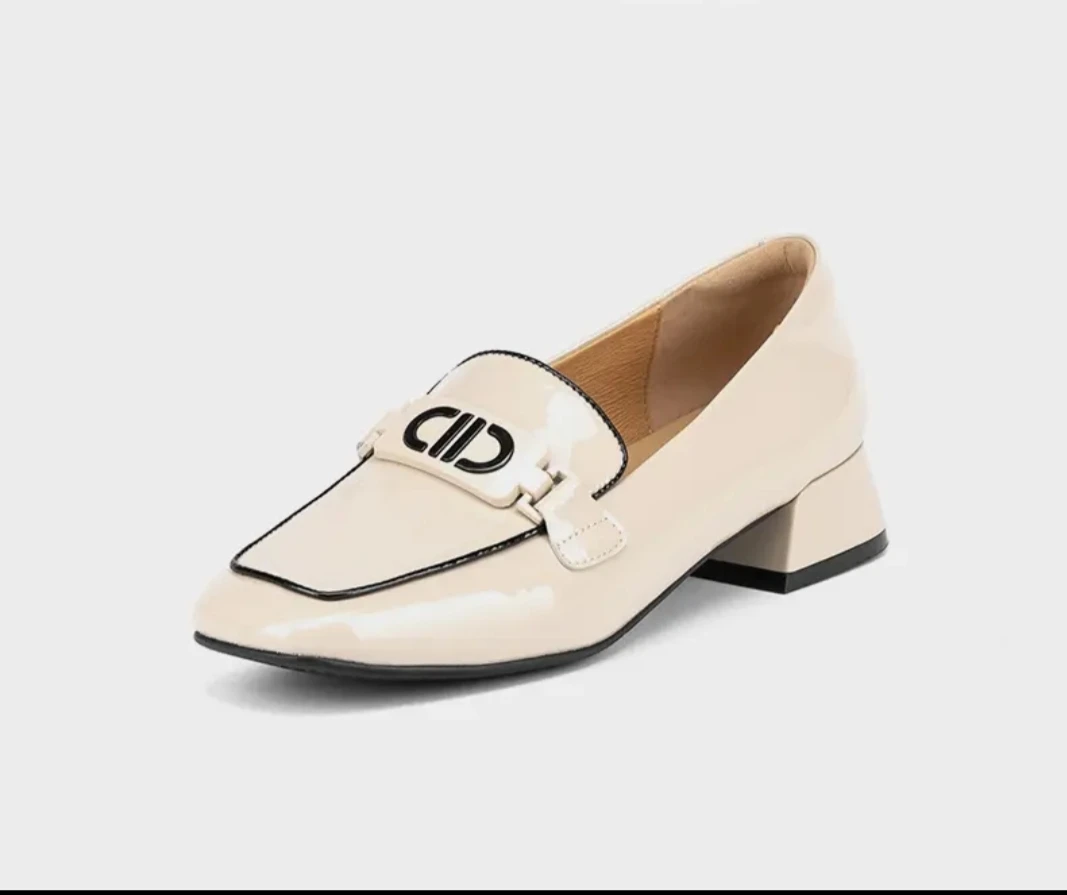 【聚新汇】2619-86春款新款百搭真皮玛丽珍鞋平底一脚蹬浅口单鞋