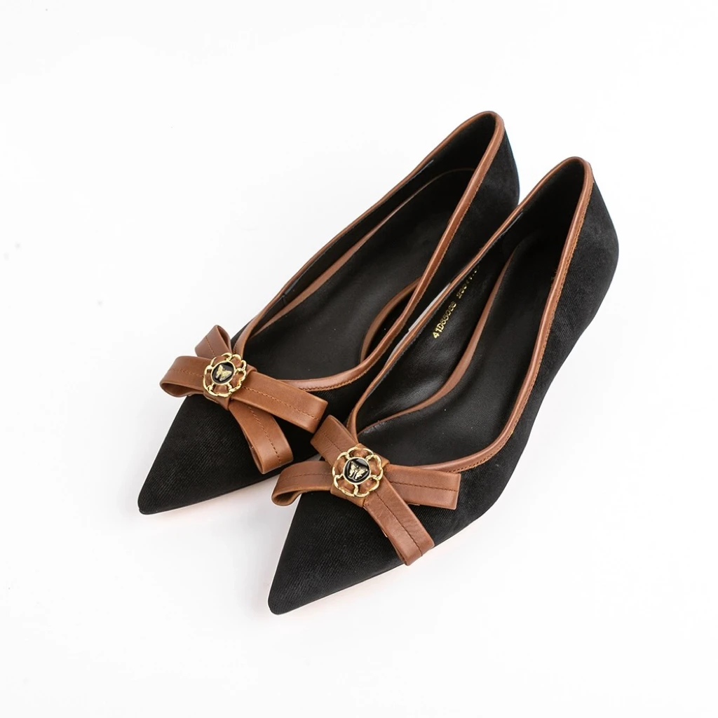 【聚新汇】2355-5气质百搭浅口经典大气真皮单鞋