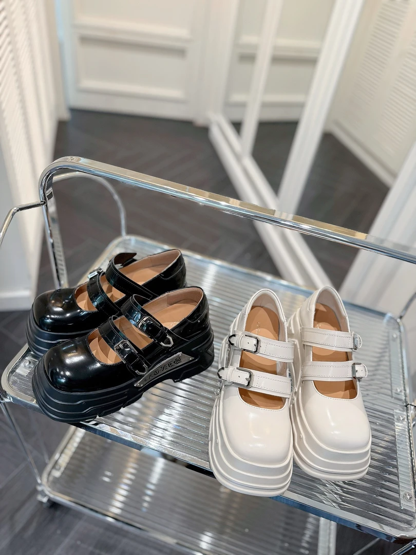 【聚新汇】5859-2厚底真皮百搭气质休闲通勤韩系乐福鞋乐福鞋