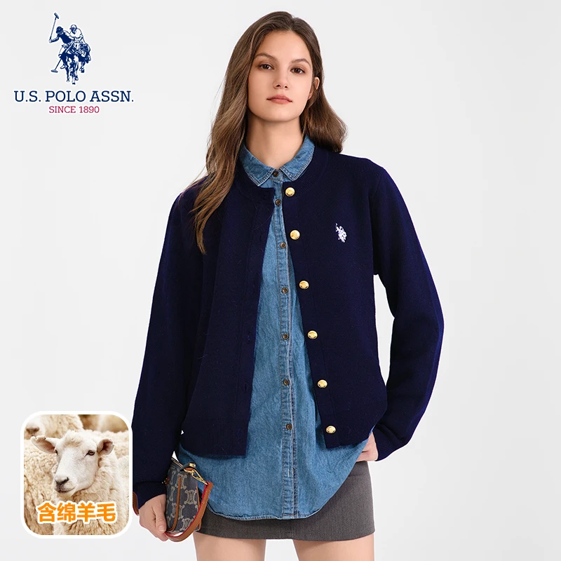 【Sissi专属】U.S. POLO ASSN. 秋冬女士百搭休闲时尚开衫毛衣T5396