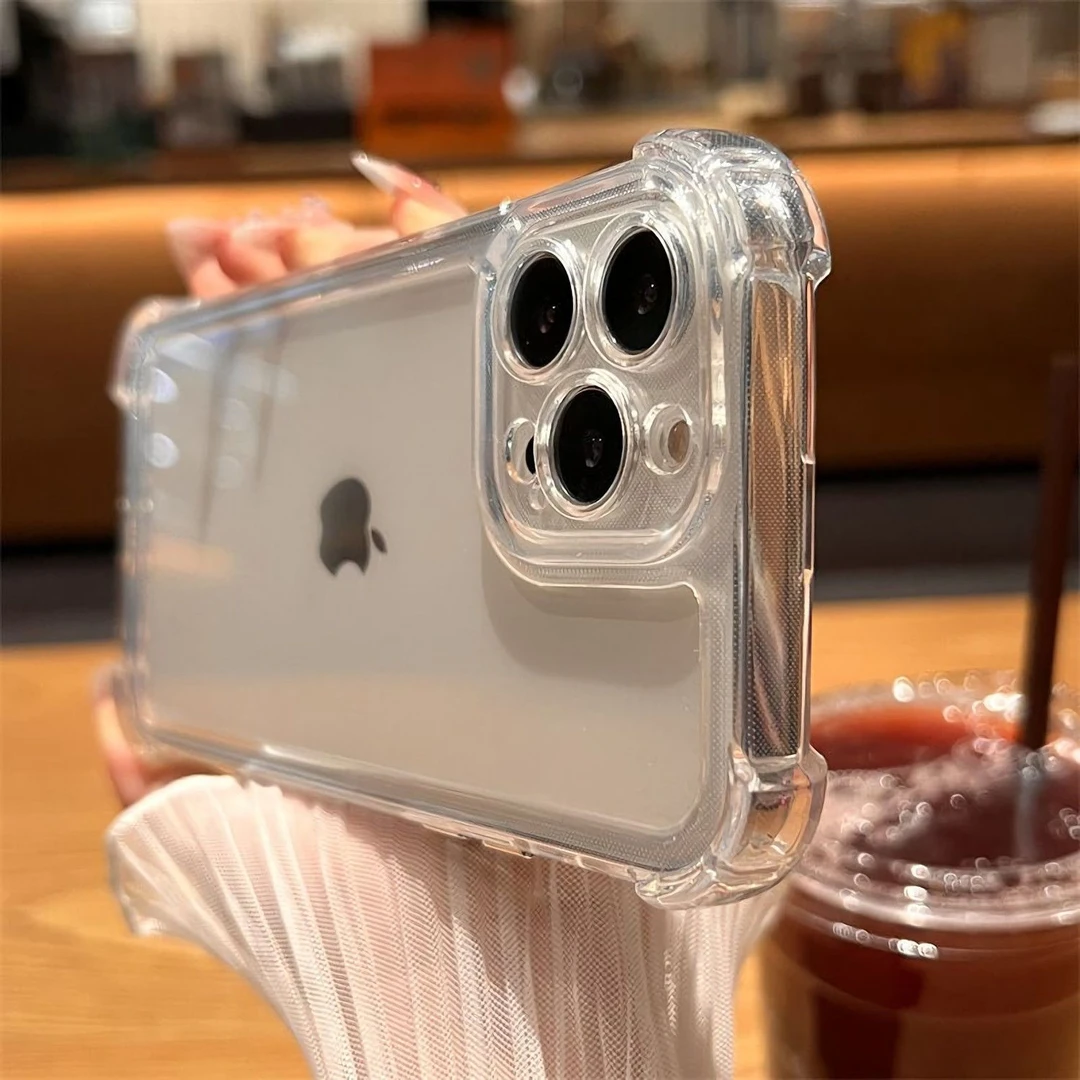 适用不易黄气囊苹果13手机壳iPhone11promax透明12软胶xr/7软8p保