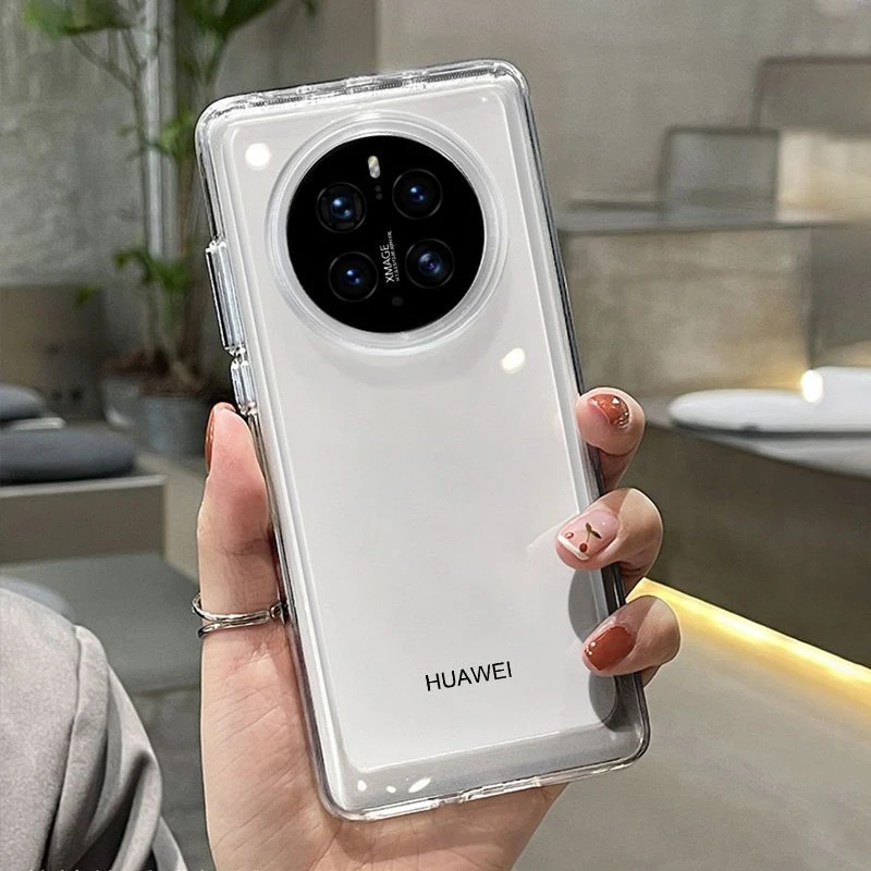 适用华为mate50手机壳新款加厚亚克力40pro全包防摔30简约透明保