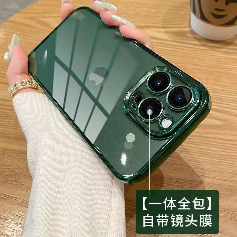 适用一体镜头膜苹果13手机壳iPhone14promax超薄电镀防摔12全包11