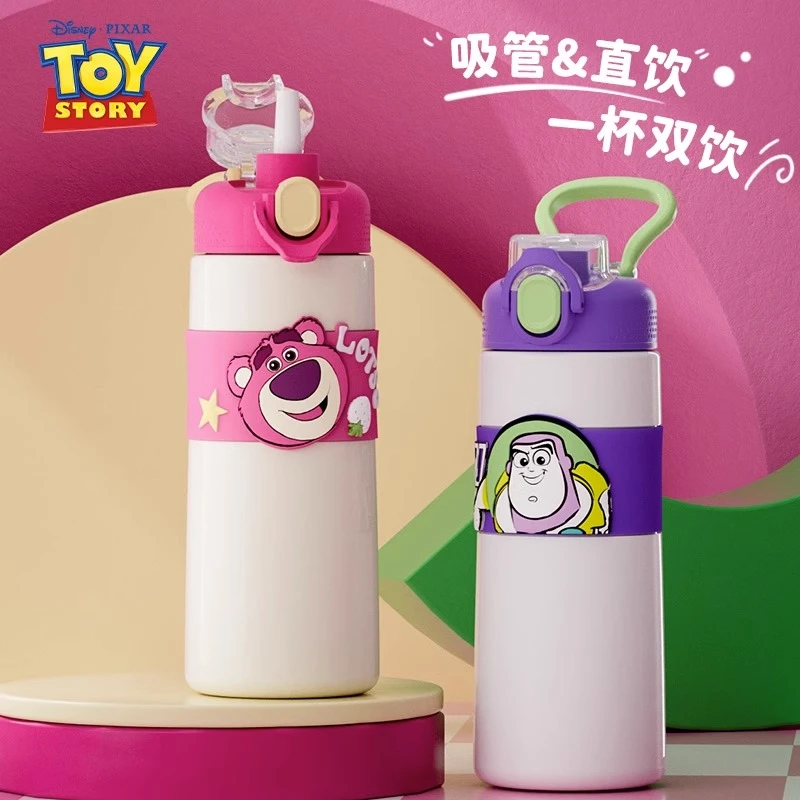 Disney/迪士尼网红女童双饮大容量高颜值便携卡通316不锈钢水杯DR