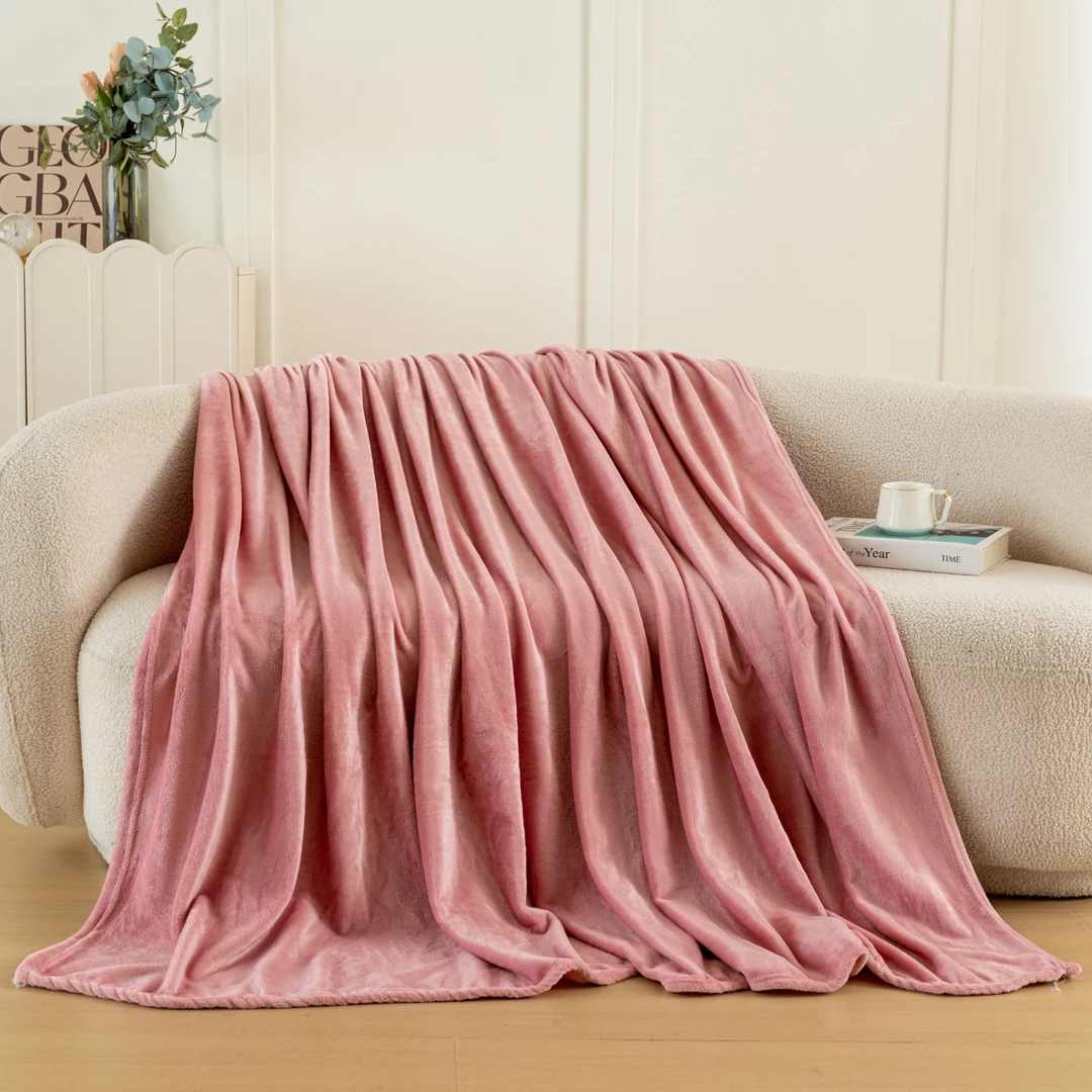 《牛奶绒纯色毛毯》加厚单双人床单毛毯不起球不掉色不掉毛防滑