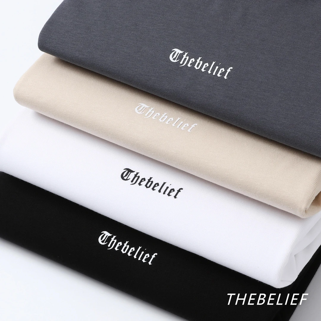 嘉誉男士成衣/百搭设计感小众宽松T恤长绒棉圆领短袖T恤男