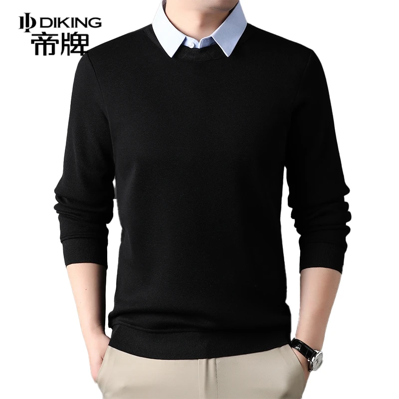 帝牌男装毛衣男秋冬季假两件含羊毛针织打底衫JR6608