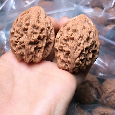 核桃核雕37鸡心一对