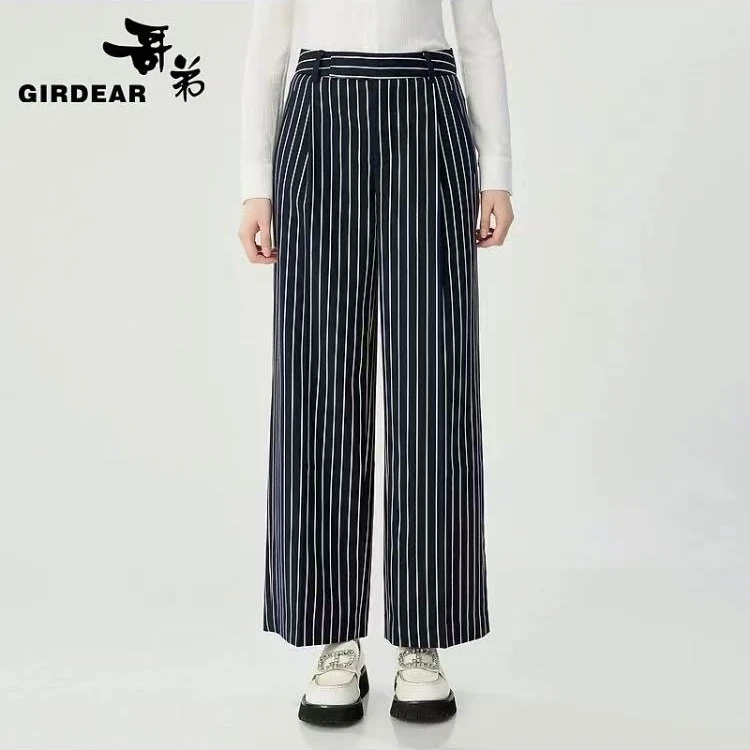 GIRDEAR/哥弟宽松休闲显瘦干练垂感帅气直腰西装裤女1100501夏季