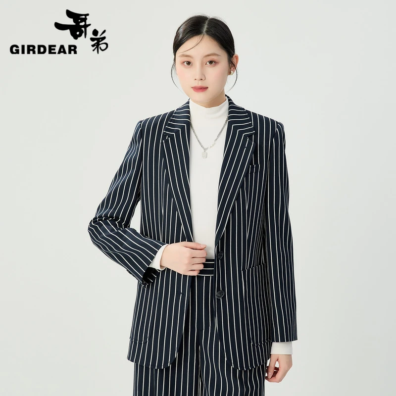 GIRDEAR/哥弟秋冬高档休闲百搭经典干练挺括版型正肩西装1400485