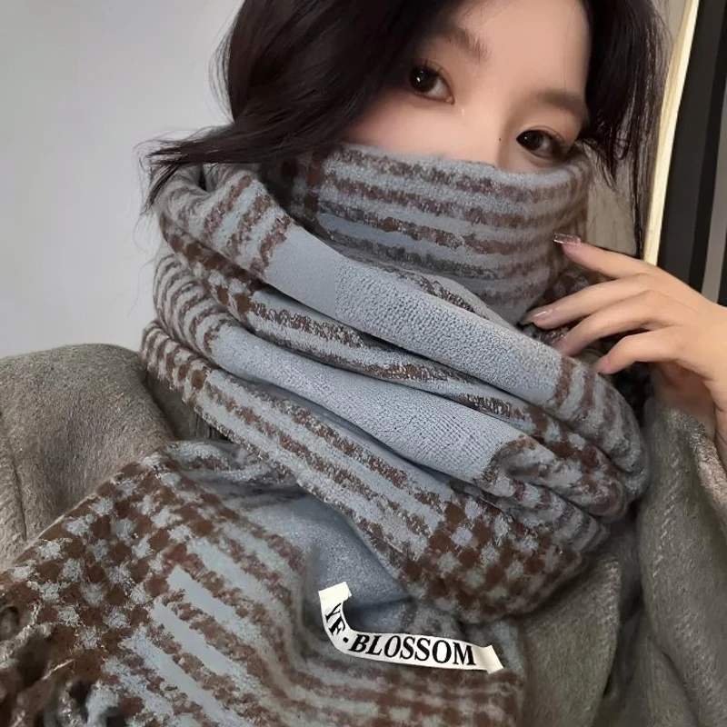围巾女冬季2024糖豆新款韩版百搭学生百搭加厚可爱情侣围巾
