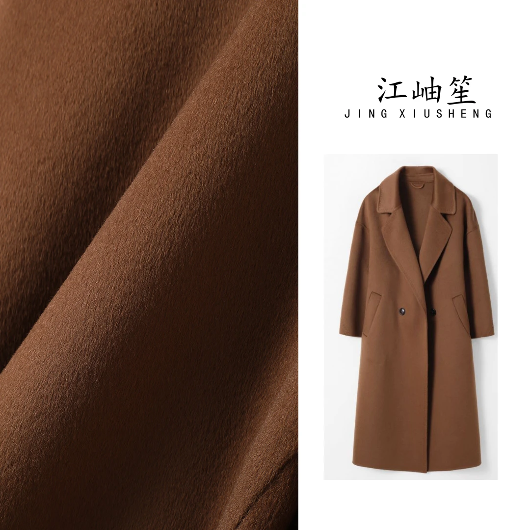 J.X.S 偏爱气质 双排扣廓形羊绒大衣外套 2407