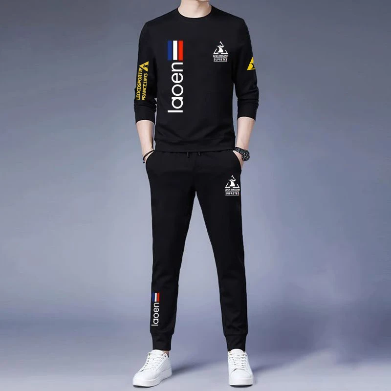 2025秋冬款男士加绒加厚套装时尚卫衣百搭卫裤休闲运动跑步两件套