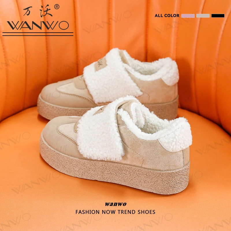 加绒保暖雪地靴女2024冬季新款毛毛鞋休闲百搭室外下雪勃肯鞋棉鞋