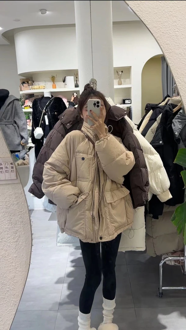 抽绳立领面包羽绒服《白茶》