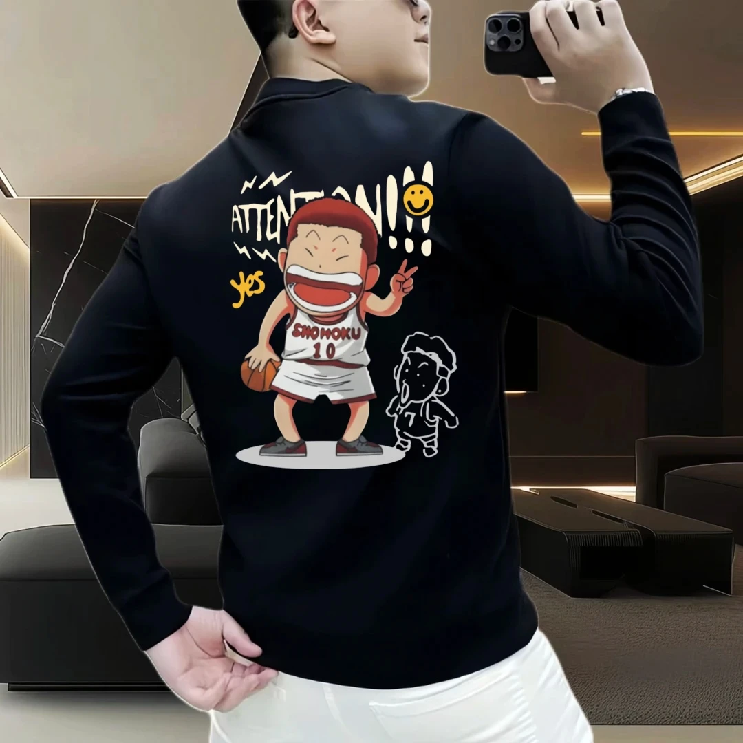 个性潮流重磅圆领卫衣痞帅街头宽松休闲秋冬印花时尚男士潮流卫衣