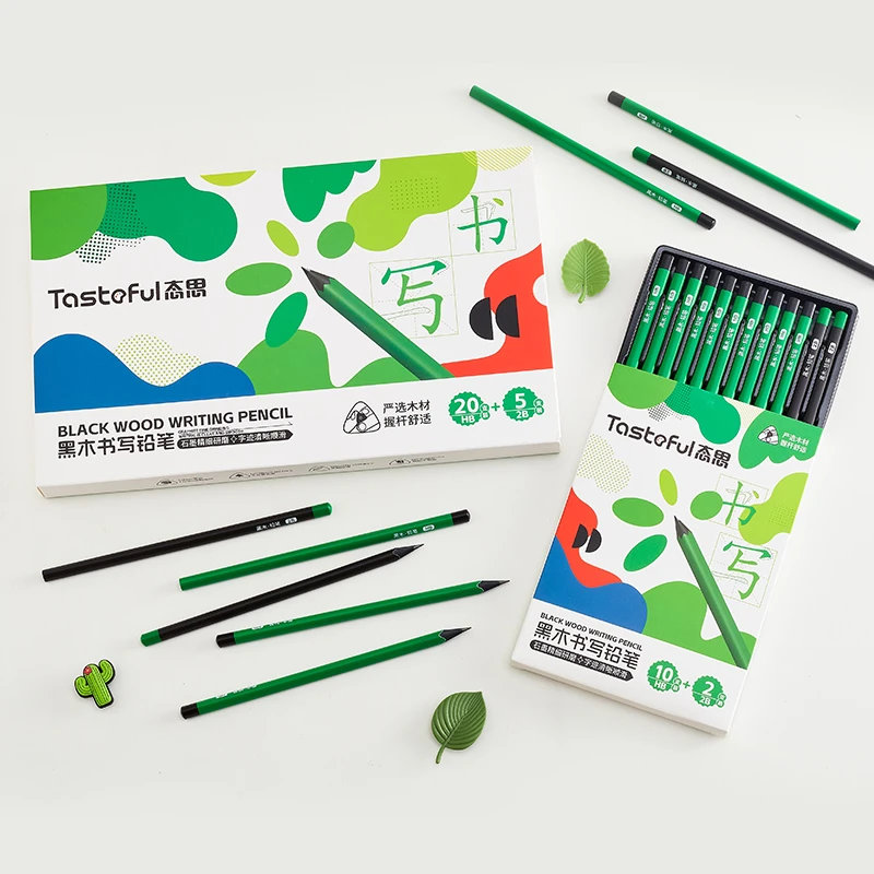 态思高端黑木铅笔HB2B小学生书法矫正铅笔加粗正姿不断铅三角铅笔